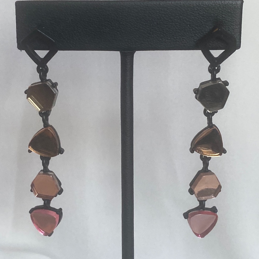 Drop dangle shapes rhinestones earrings